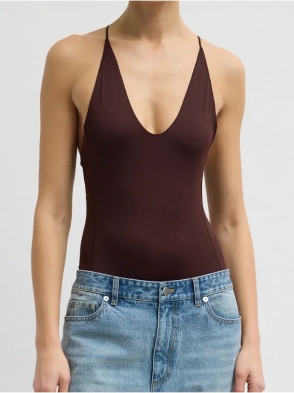 NWOT Tibi stretch lightweight tech knit racerback bodysuit